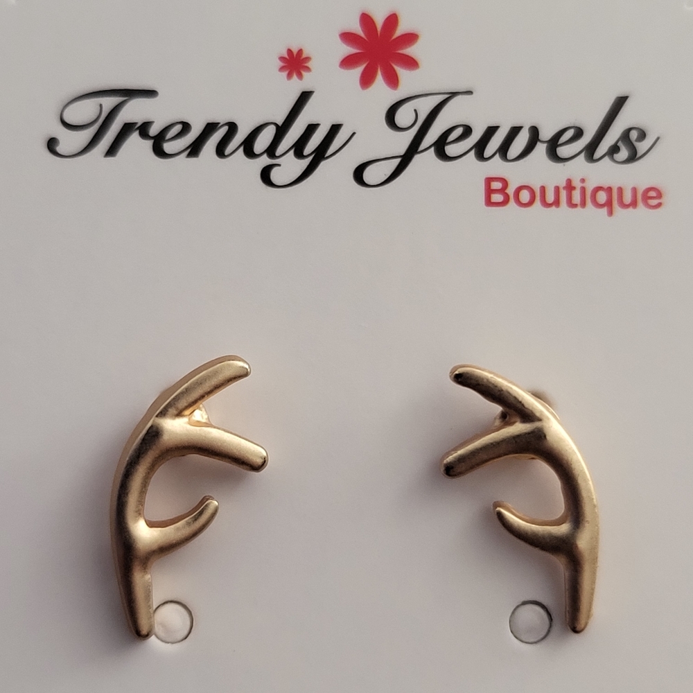 Golden Antler Earrings